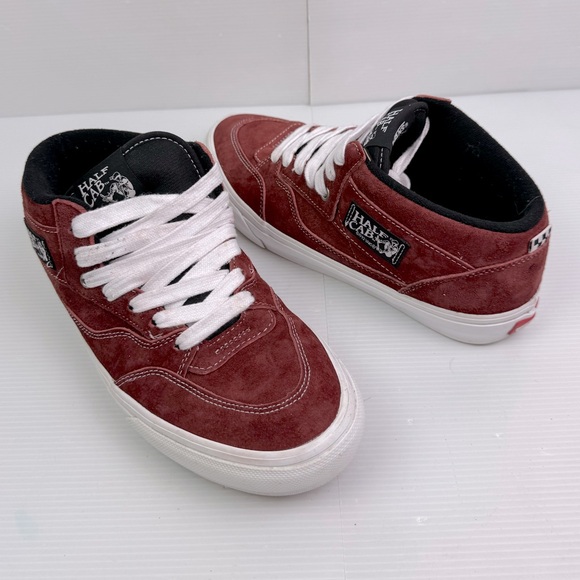 Vans Half Cab Brick Red Pig Suede Skateboard Low Sneakers Shoes Men’s Size 9.5 - Picture 1 of 12